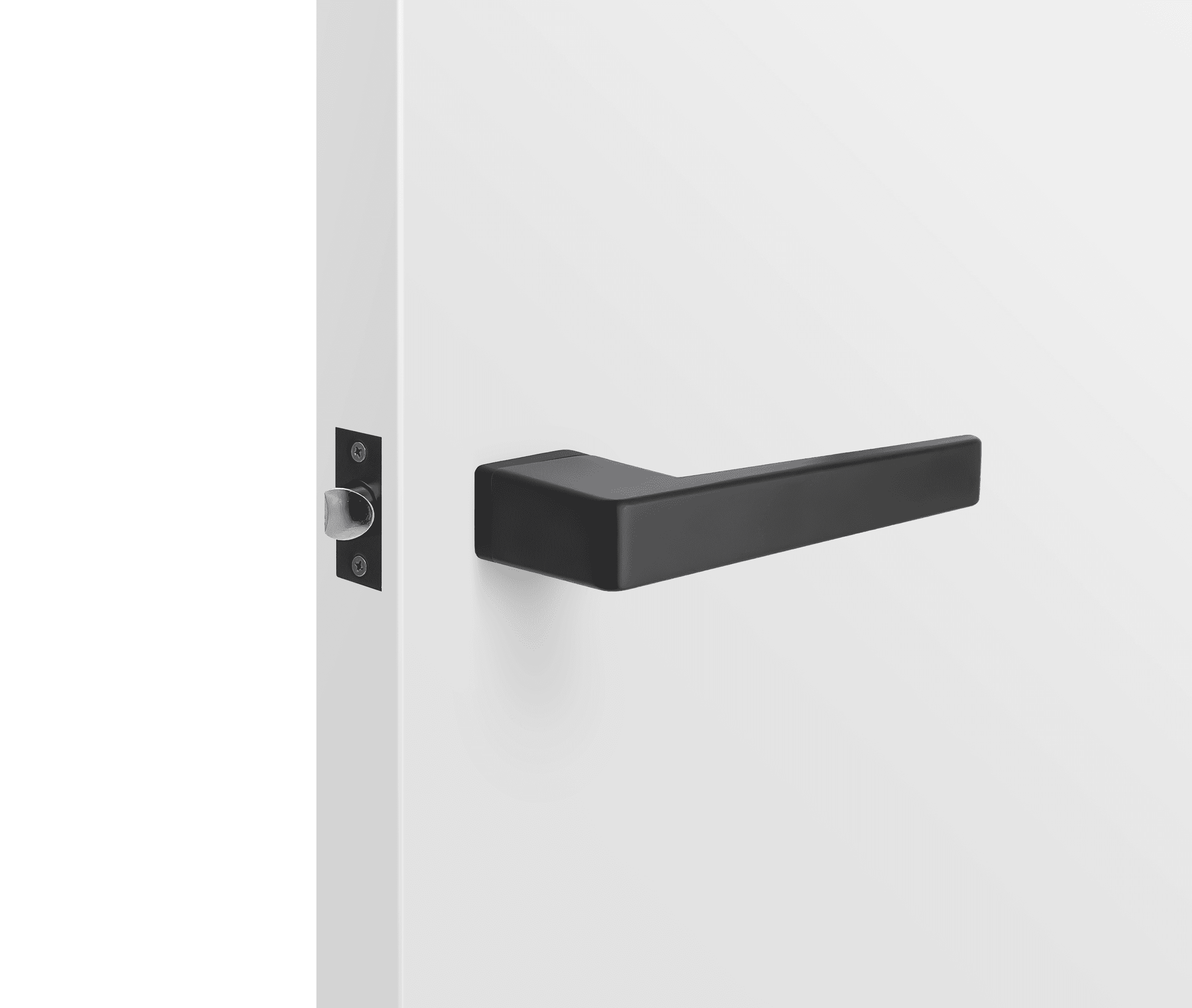 Obliq matt black door lever