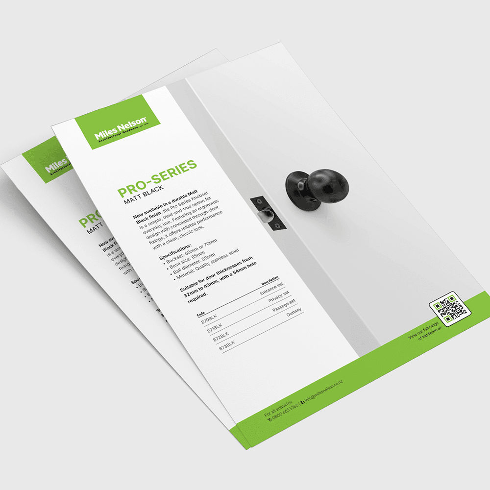 Pro-Series Matt Black Knobsets Flyer cover