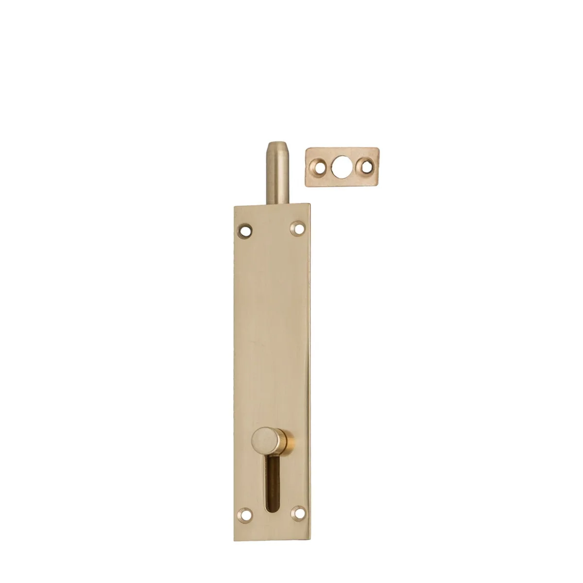 Flush Slide Bolt 100mm Polished Brass