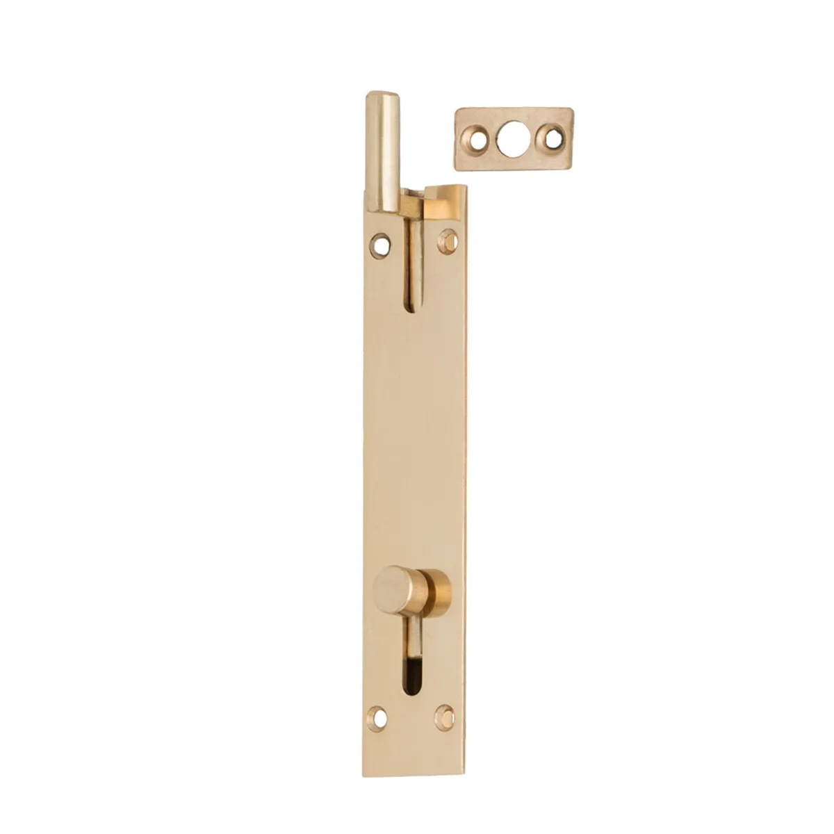 Flush Slide Necked Bolt 150mm Polised Brass