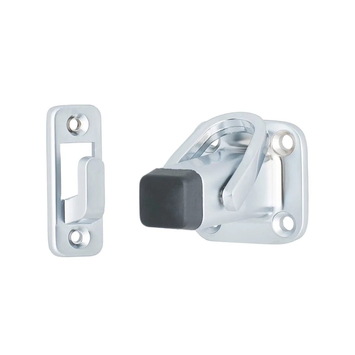 218 Latching Door Stop Wall Mount Satin Chrome