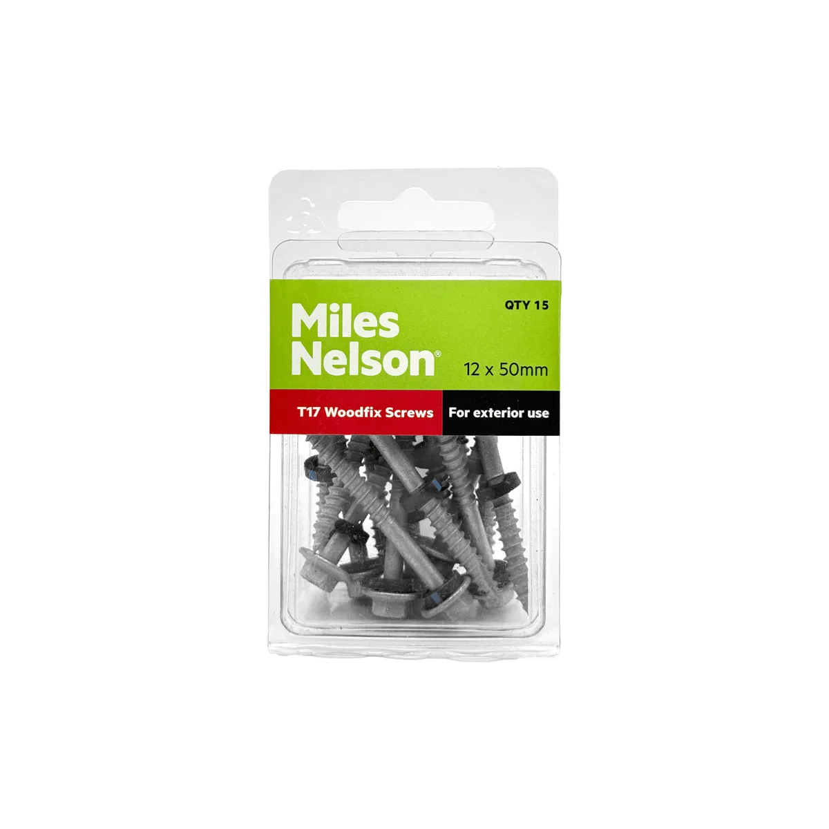 12 x 50mm Type 17 Woodfix Screws - Galvanised - Hex Head (With Sealing Washer)