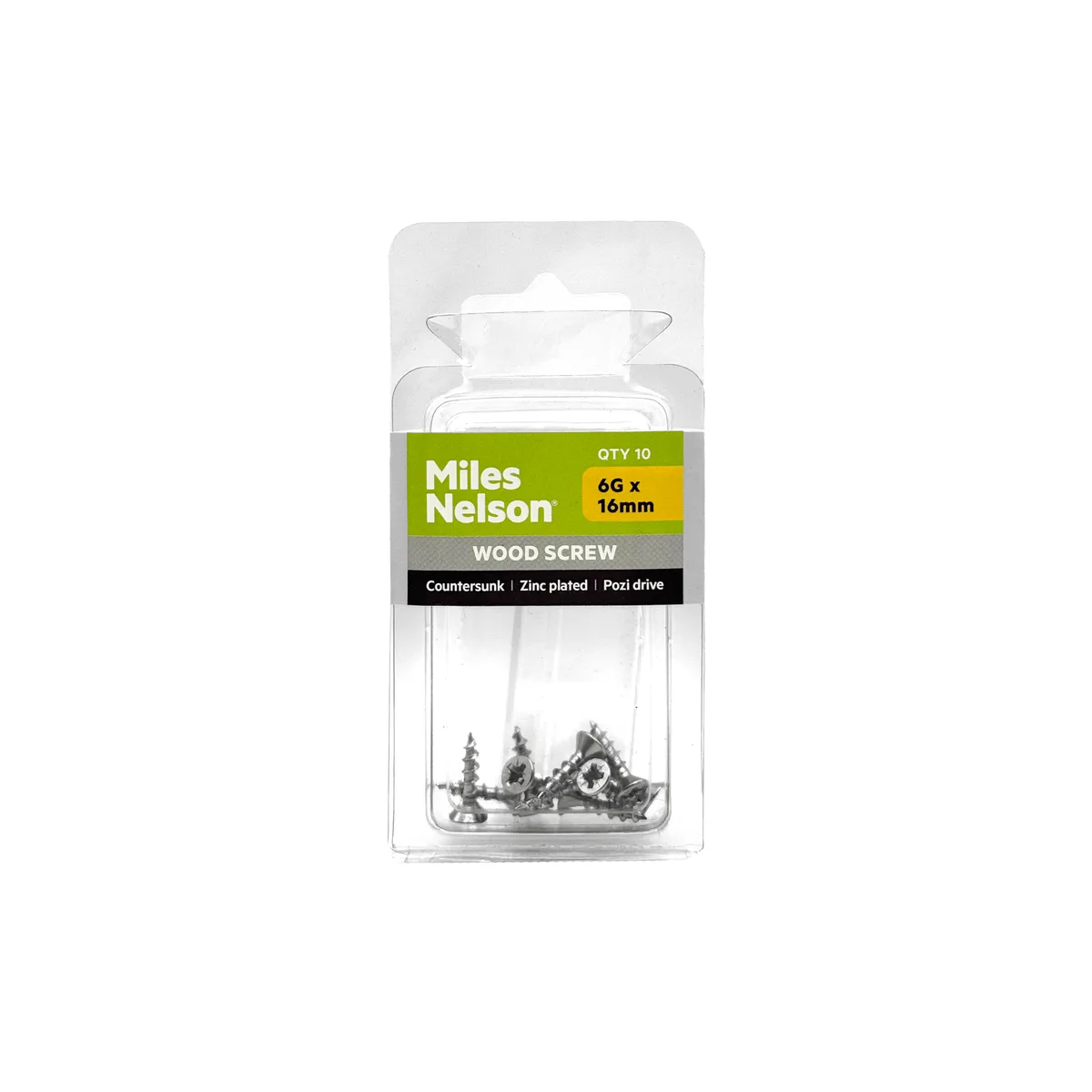 6G x 16mm Pozi Drive Wood Screw - Zinc Plated - Countersunk