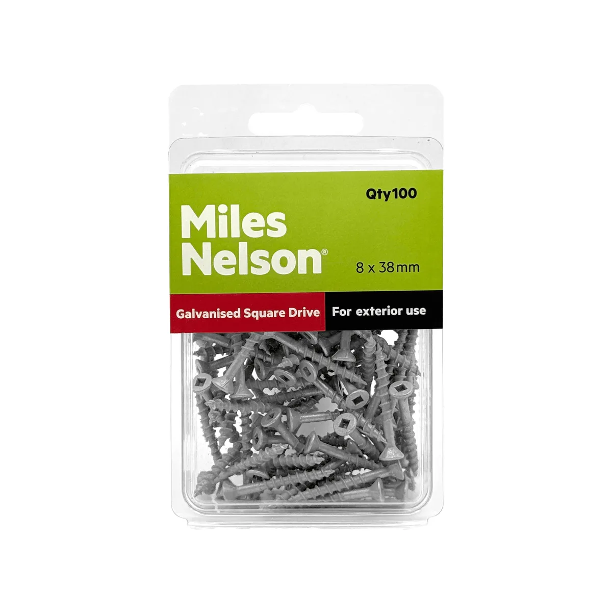 8 x 38mm Square Drive Screw - Galvanised - Countersunk