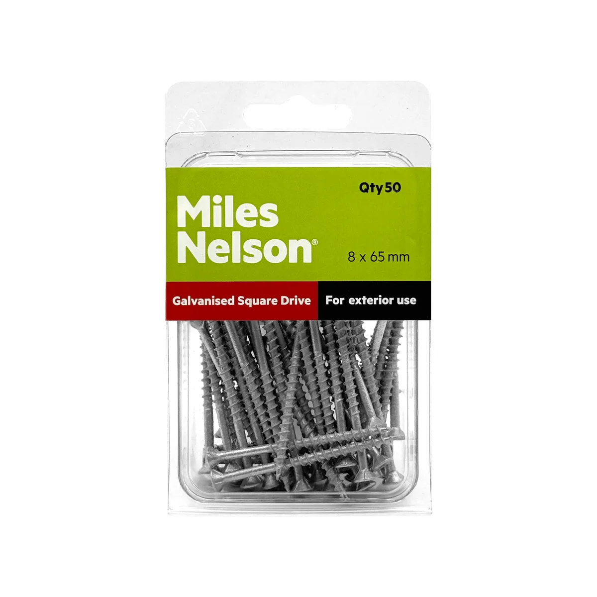 8 x 65mm Square Drive Screw - Galvanised - Countersunk