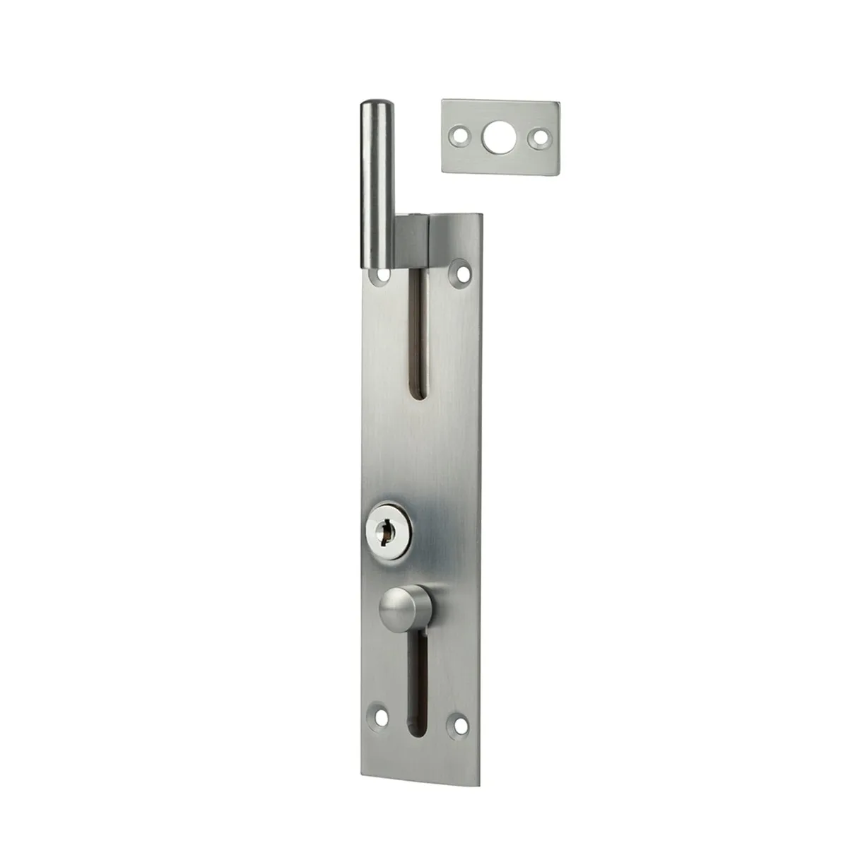 Flush Bolt Necked - Locking 150mm Satin Chrome