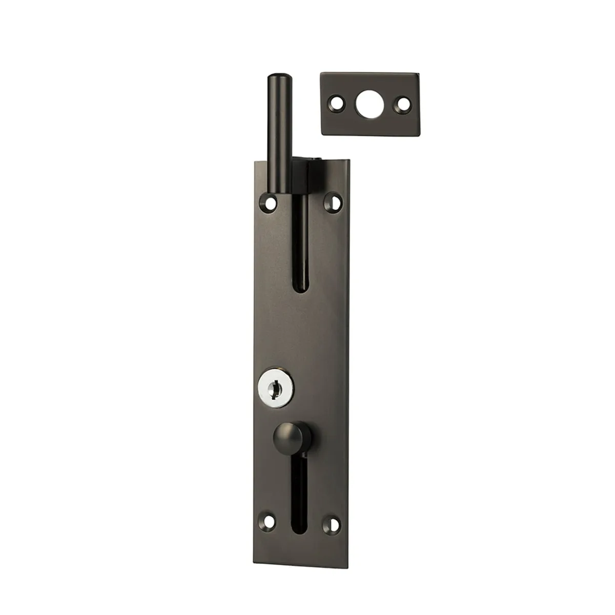 Flush Bolt Necked - Locking 150mm Satin Graphite