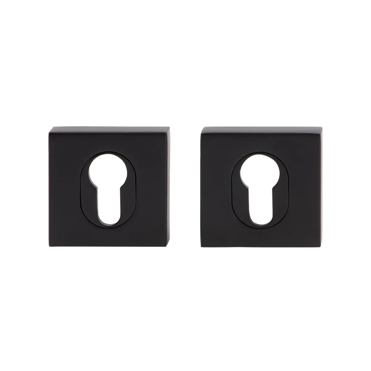 Milano Euro Escutcheon Square Rose Matt Black
