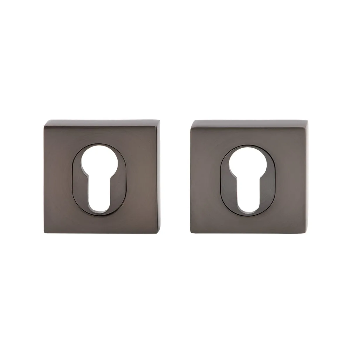 Milano Euro Escutcheon Square Rose Satin Graphite
