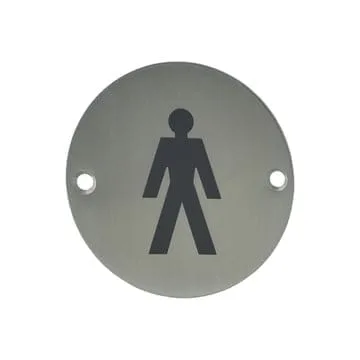 Push Plate Round - Men 75mm Stainless Steel