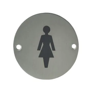 Push Plate Round - Women 75mm Stainless Steel