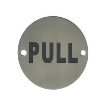 Pull Plate Round 75mm Stainless Steel