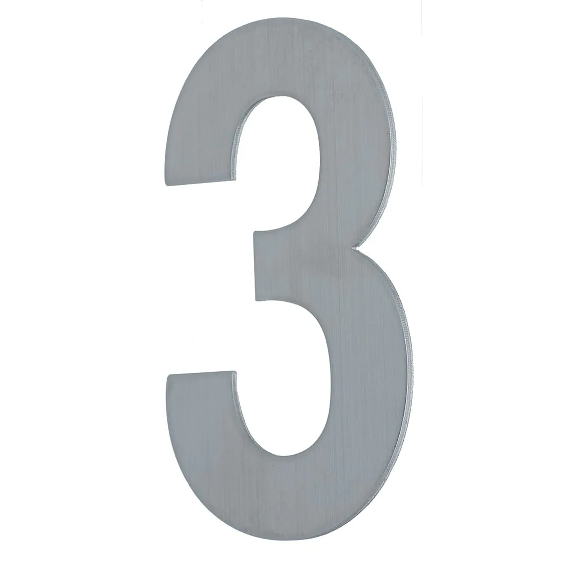 House Number THREE '3' - Stick on 100mm Stainless Steel