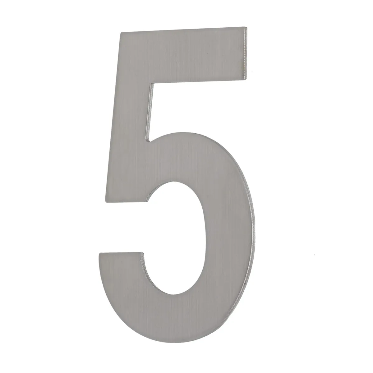House Number FIVE '5' - Stick on 100mm Stainless Steel