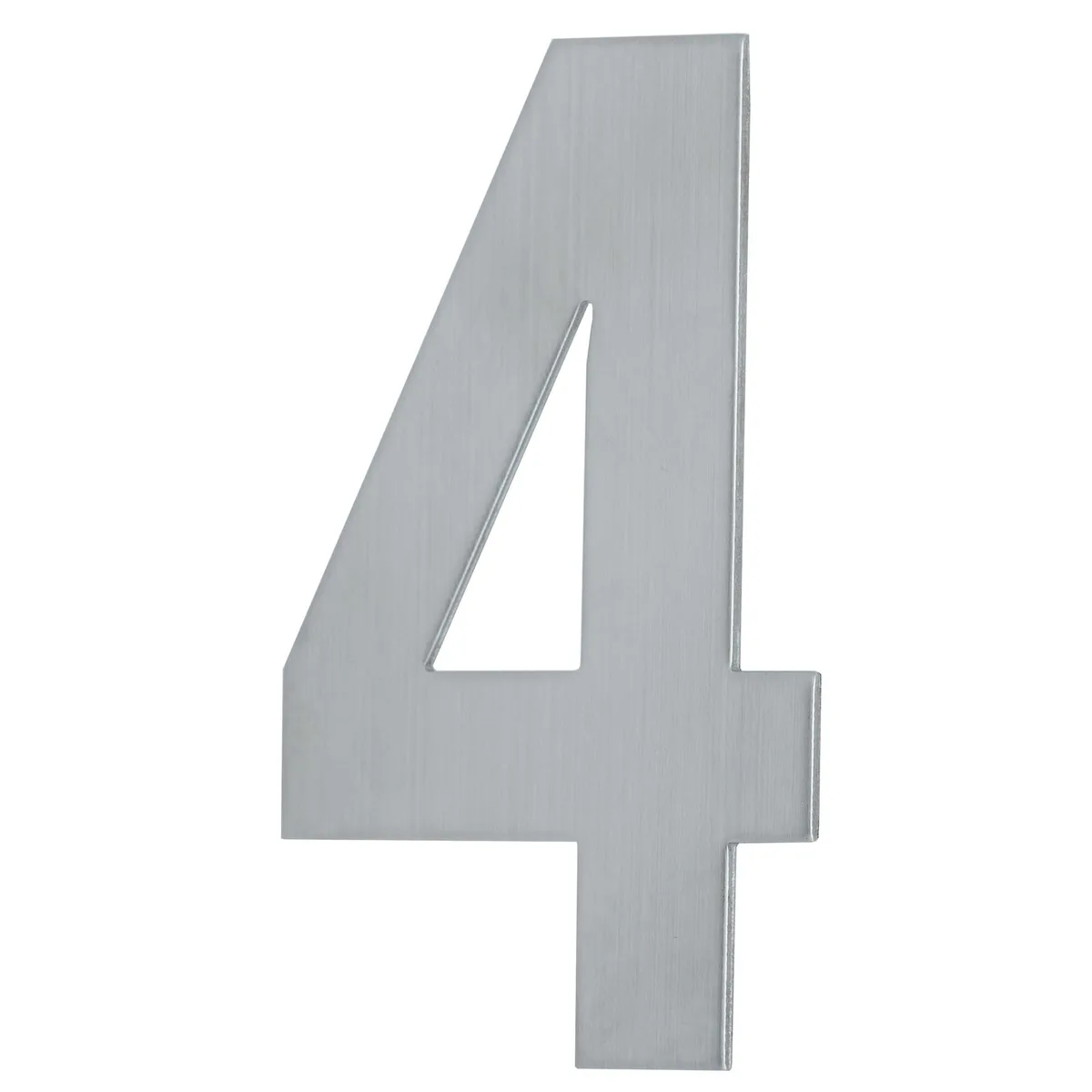 House Number FOUR '4' - Stick on 155mm Stainless Steel