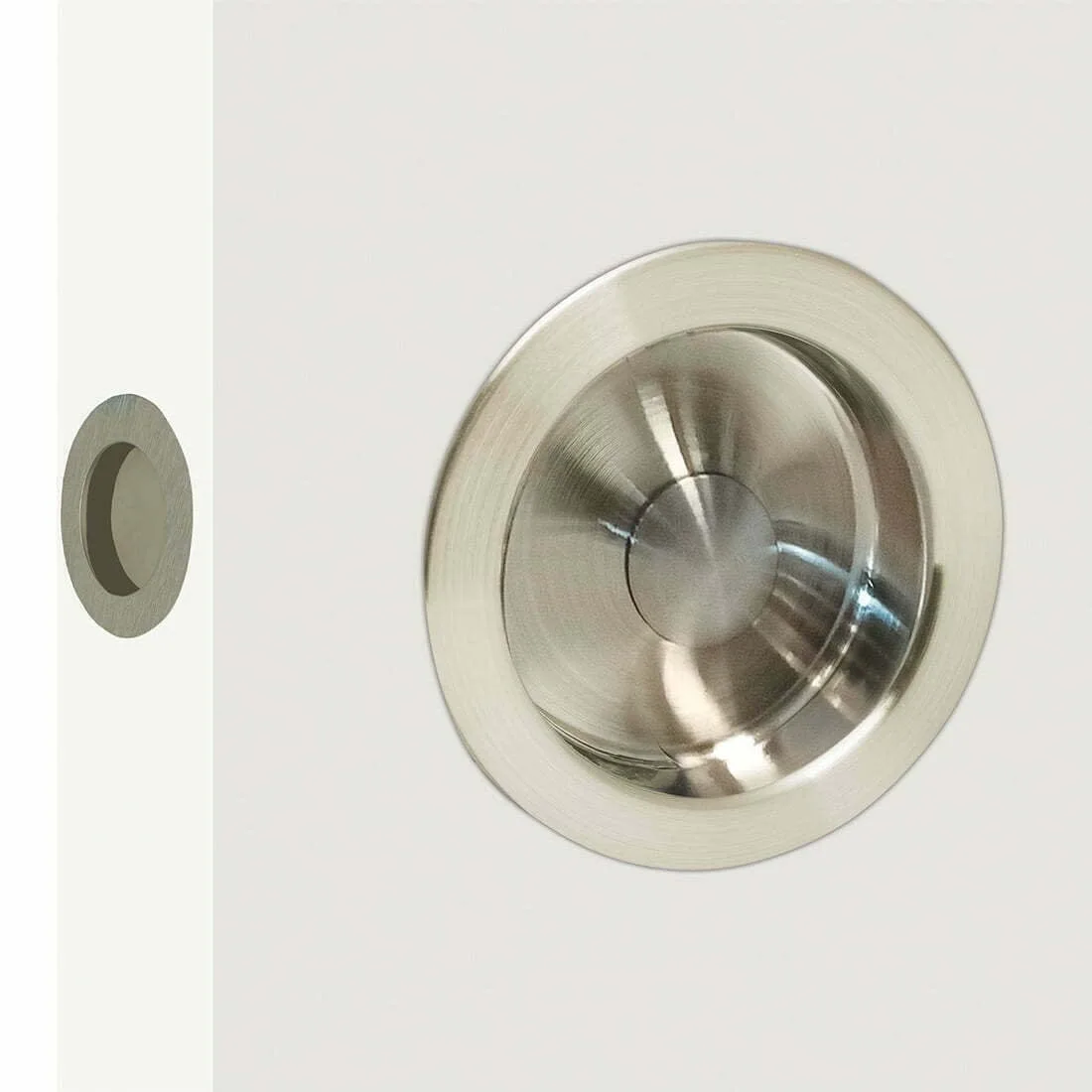 Round Cavity Slider Passage Set Satin Nickel