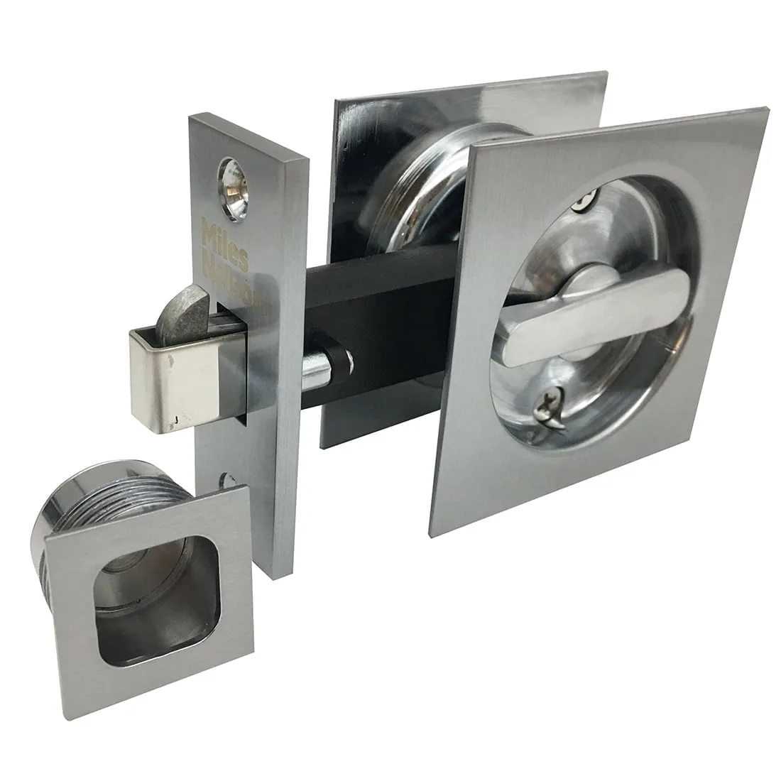 Square Cavity Slider Privacy Set Satin Chrome