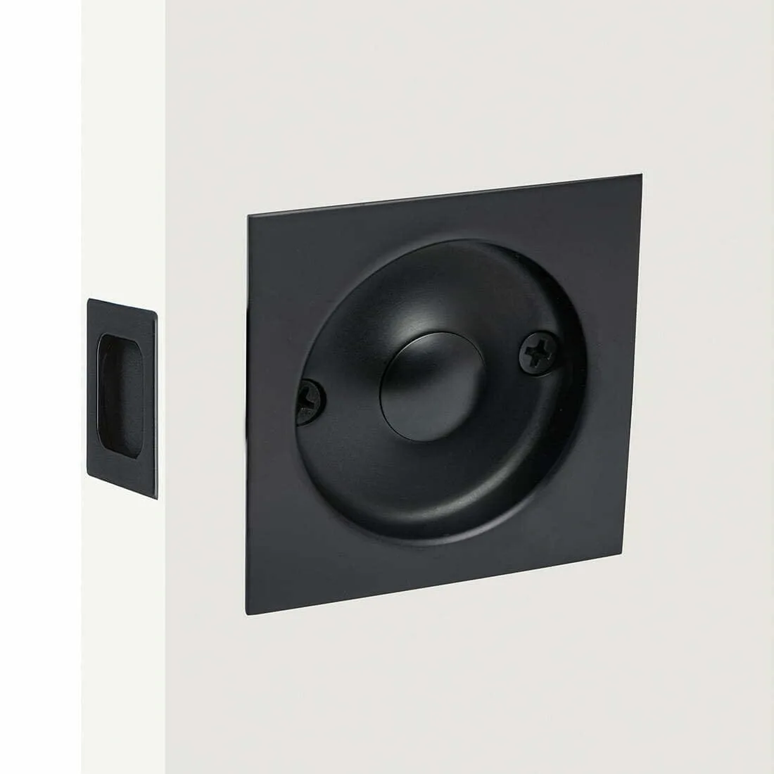 Square Cavity Slider Passage Set Matt Black
