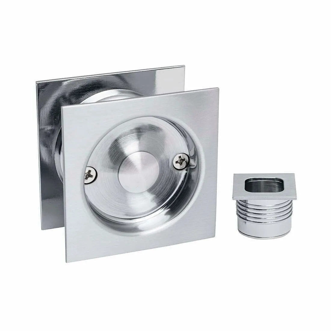 Square Cavity Slider Passage Set Satin Chrome