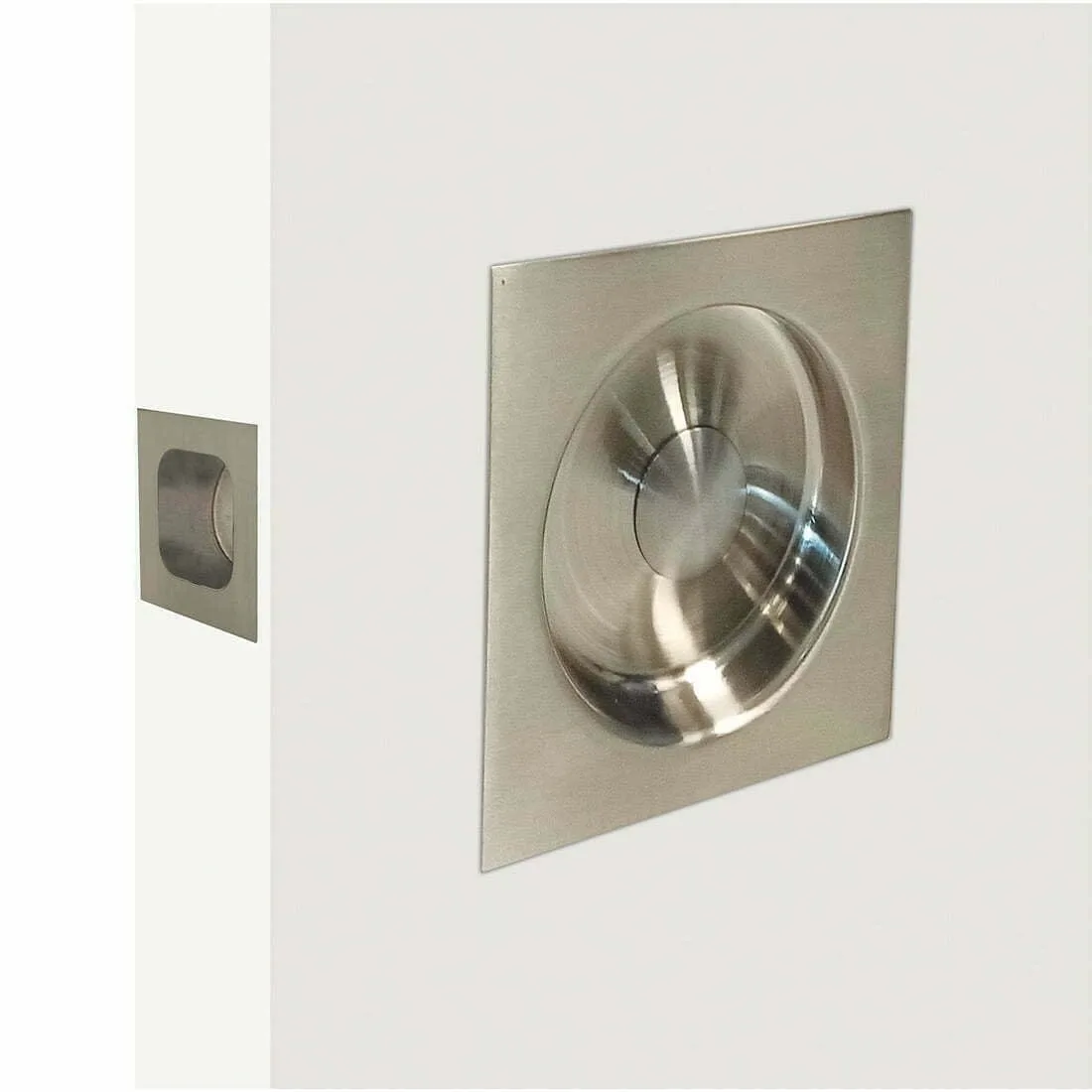 Square Cavity Slider Passage Set Satin Nickel