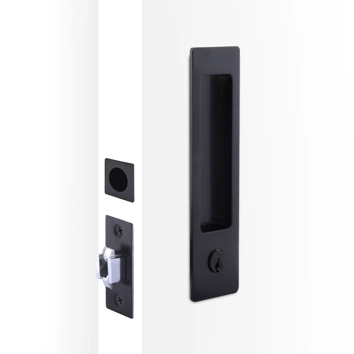 Rectangular Cavity Slider Entrance Locking Kit - Matt Black