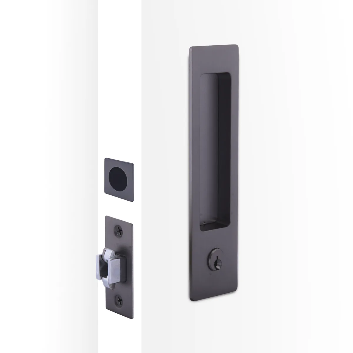 Rectangular Cavity Slider Entrance Locking Kit - Satin Graphite