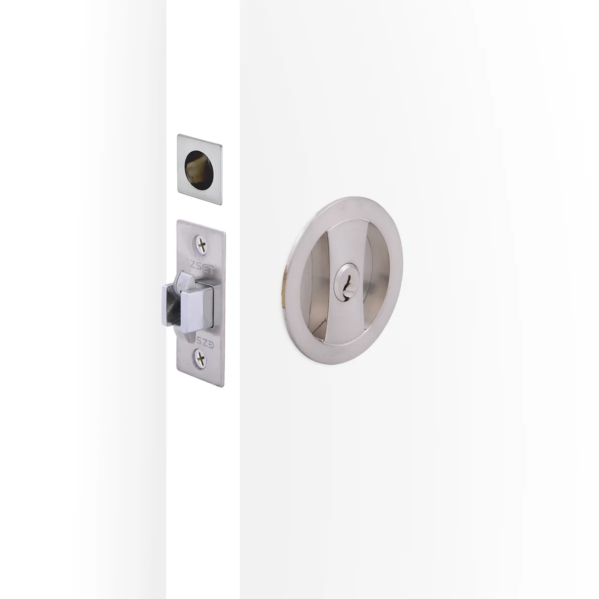 Cavity Slider Locking Kit - Round - Satin Nickel