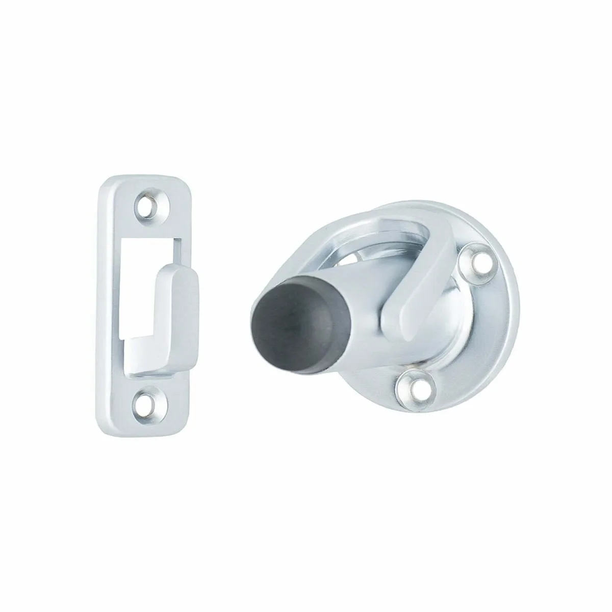 600 Latching Door Stop Wall Mount Satin Chrome