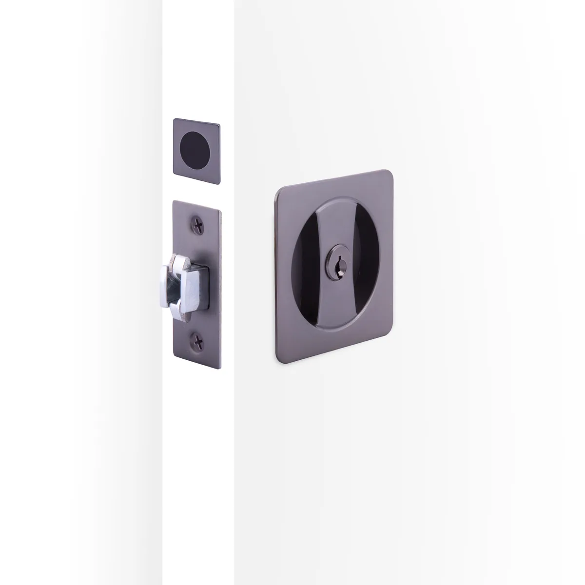 Cavity Slider Locking Kit - Square - Satin Graphite