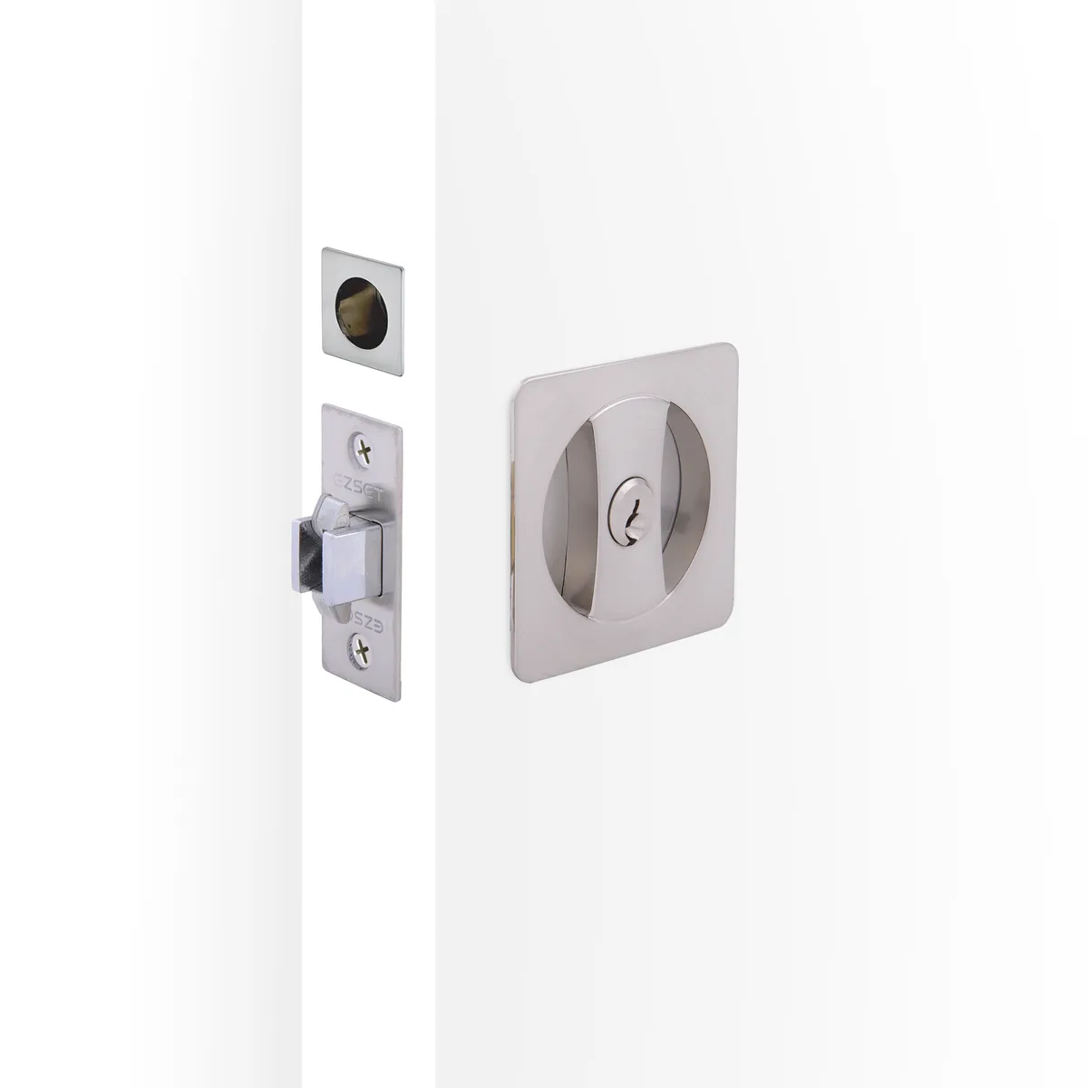 Cavity Slider Locking Kit - Square - Satin Nickel