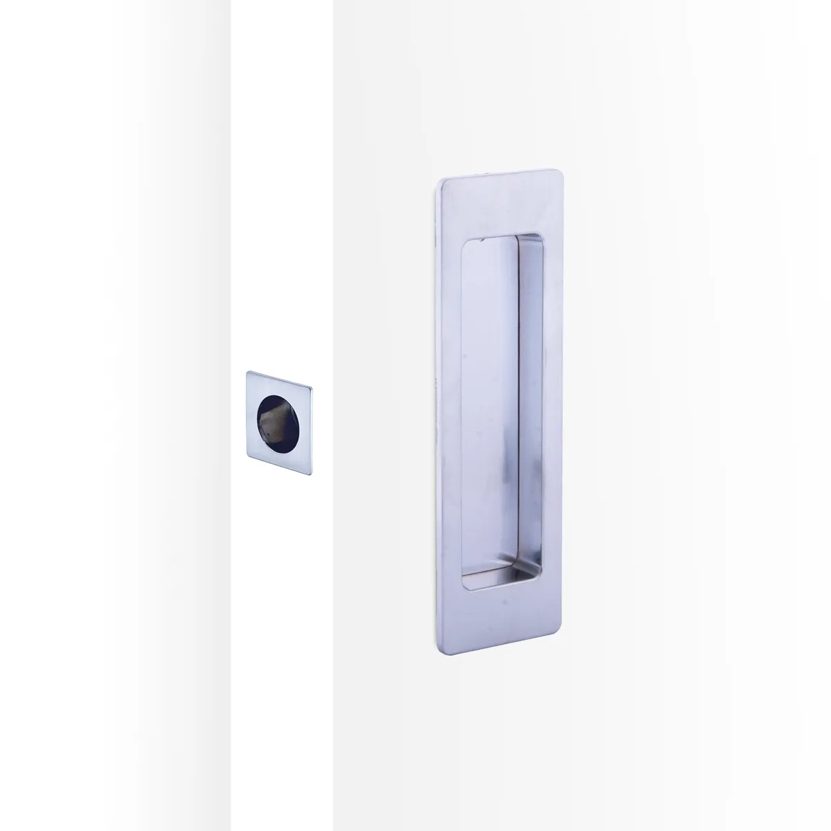Rectangular Cavity Slider Passage Kit - Satin Chrome