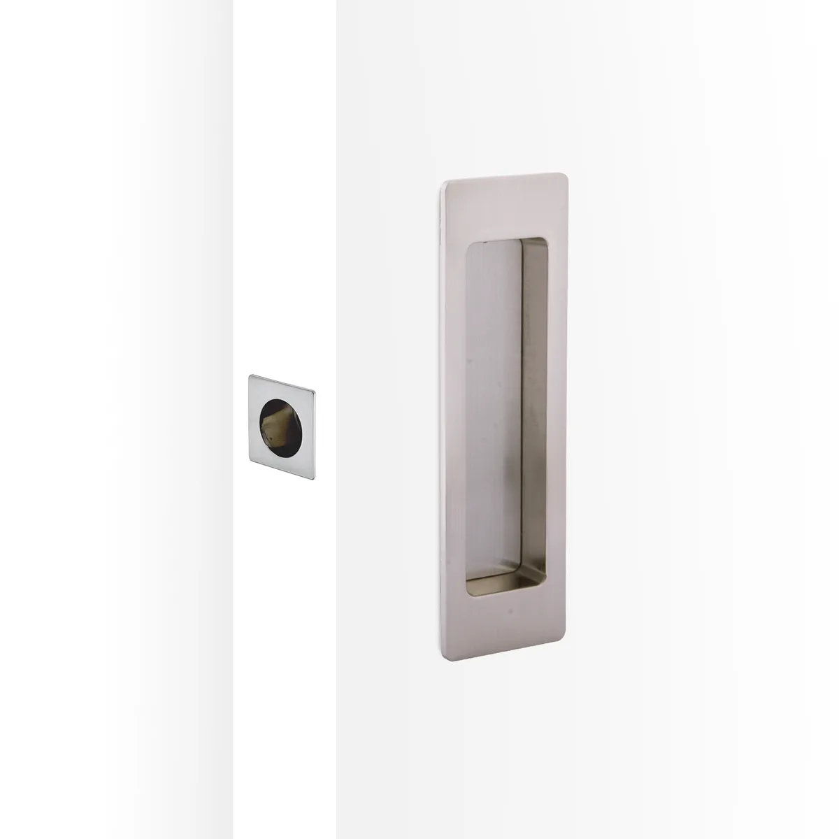 Rectangular Cavity Slider Passage Kit - Satin Nickel