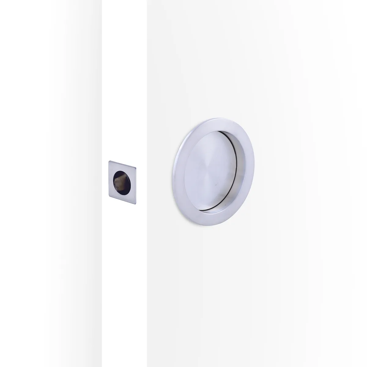 Cavity Slider Passage Kit - Round - Satin Chrome
