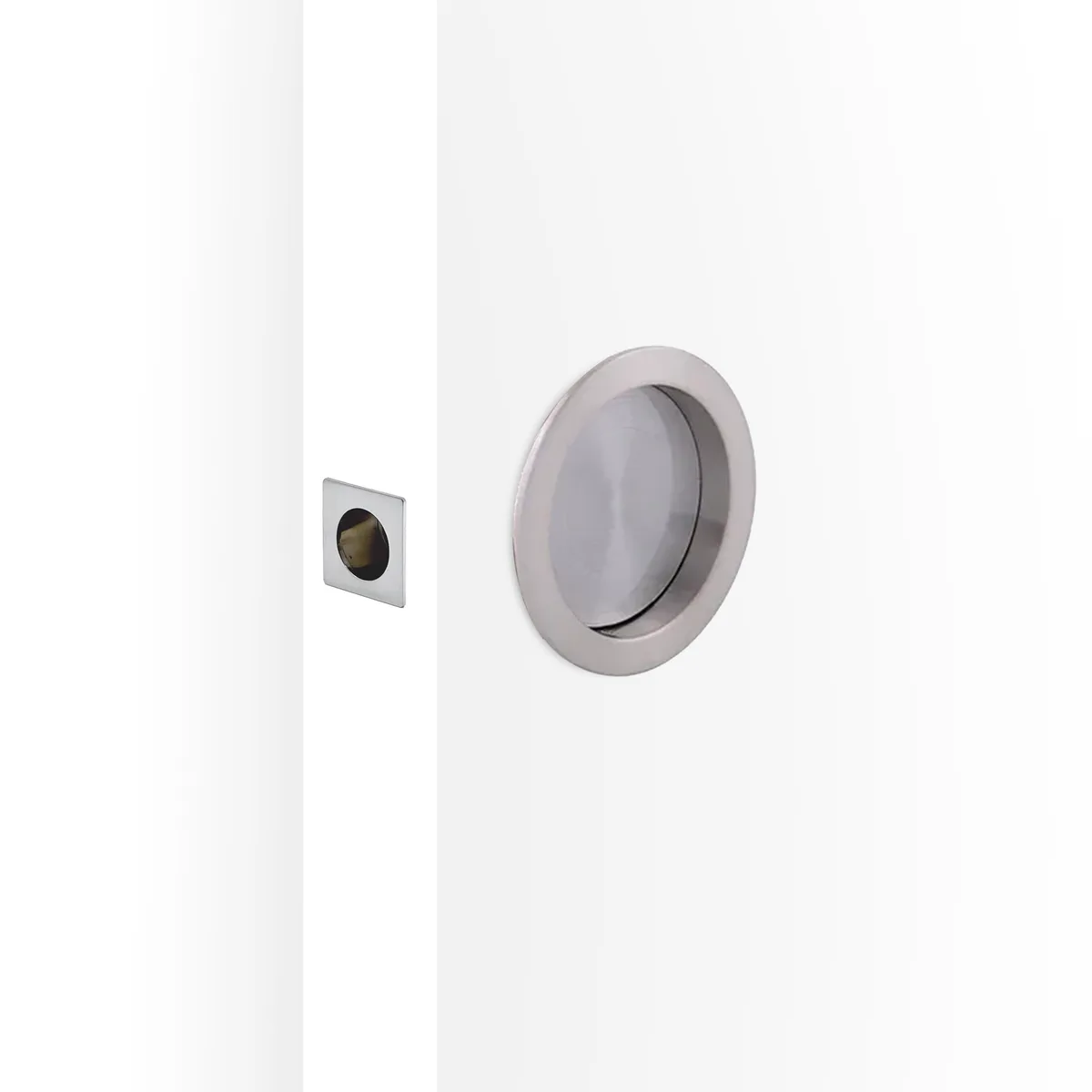 Cavity Slider Passage Kit - Round - Satin Nickel