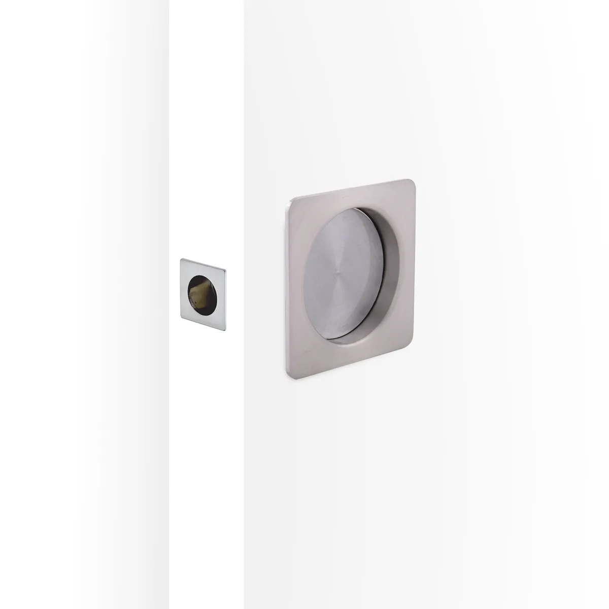 Cavity Slider Passage Kit - Square - Satin Nickel
