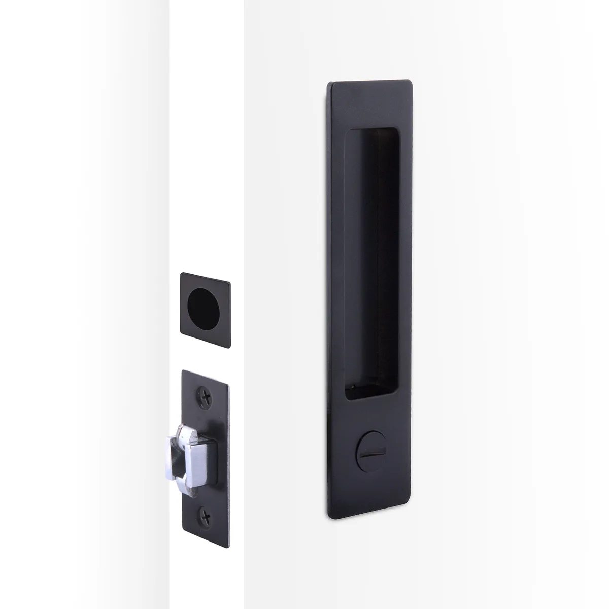 Rectangular Cavity Slider Privacy Kit - Matt Black