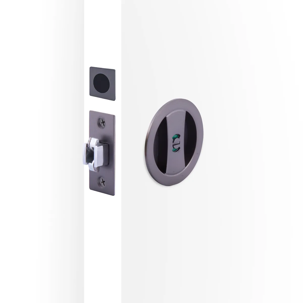 Cavity Slider Privacy Indicating Kit - Round - Satin Graphite