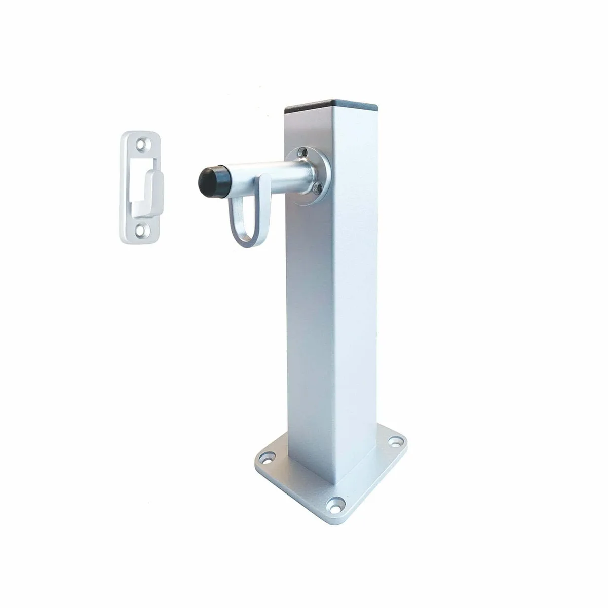 619 Door Stop & Holder Pedestal Manual Latch back Satin Chrome
