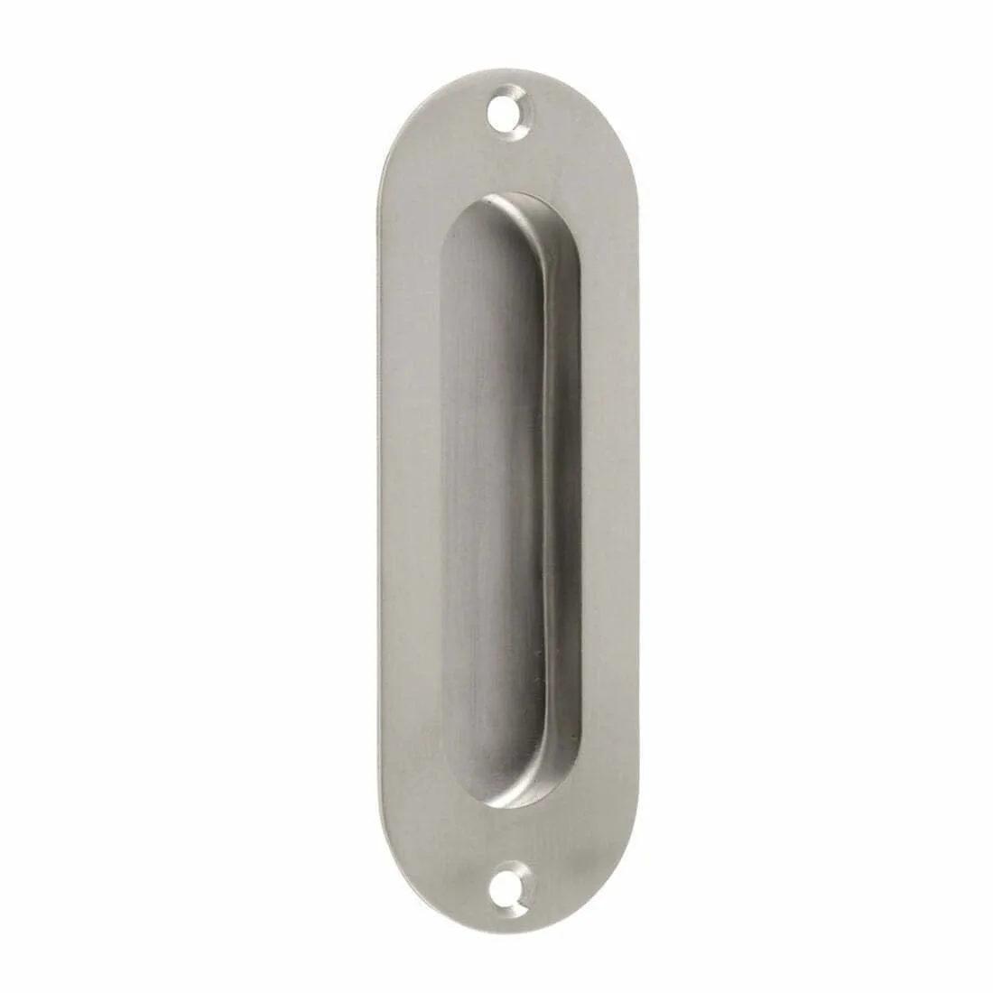 Oval Edge Flush Pull Face Fix 120mm x 40mm Stainless Steel