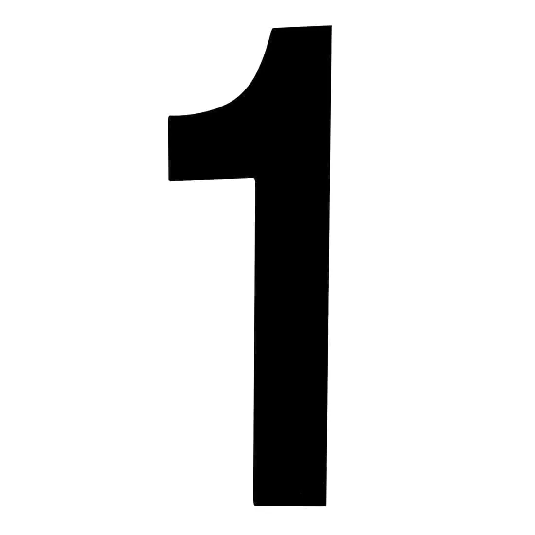 House Number ONE '1' - Concealed fix 155mm Matt Black
