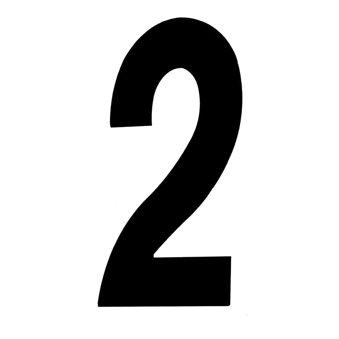 House Number TWO '2' - Concealed fix 155mm Matt Black