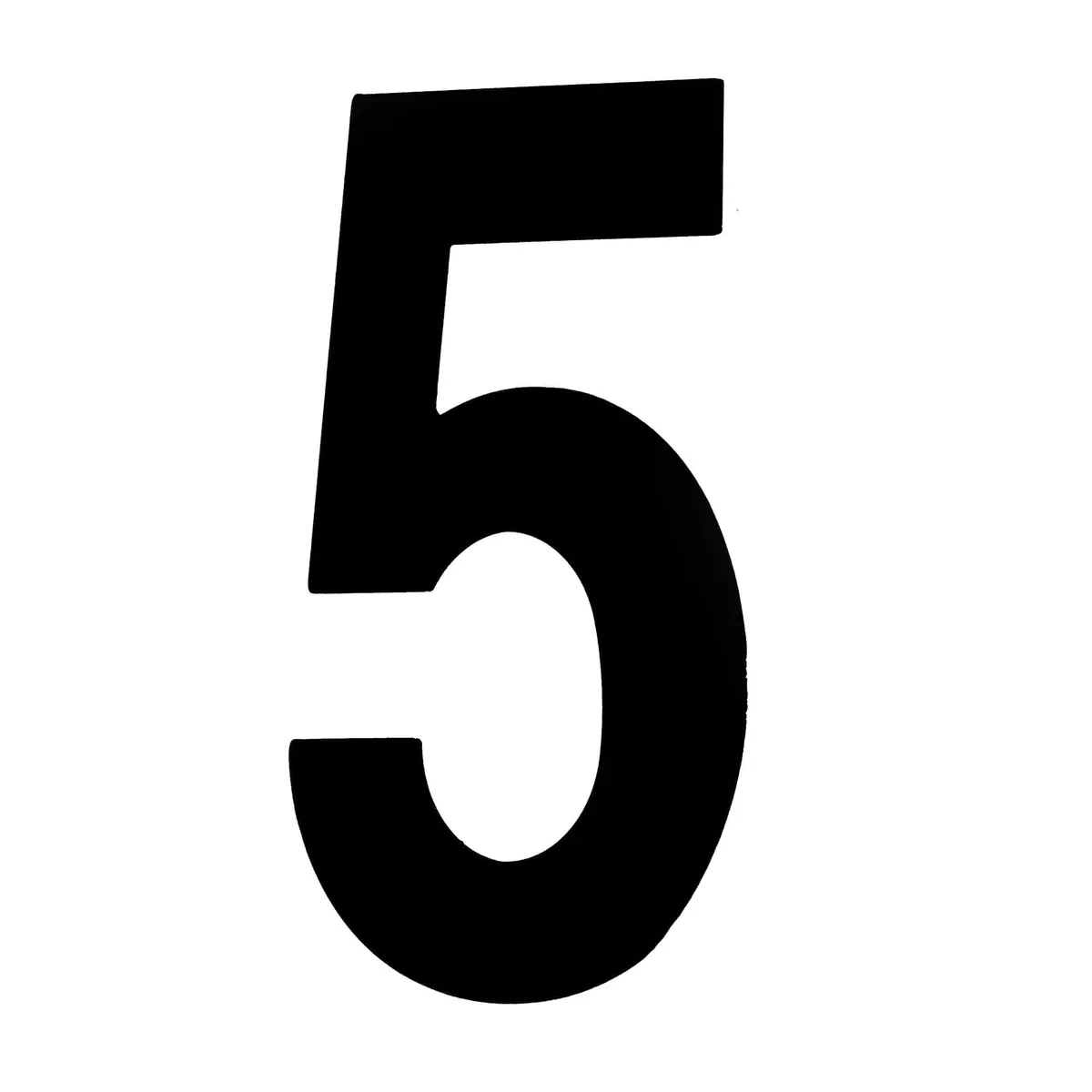 House Number FIVE '5' - Concealed fix 155mm Matt Black