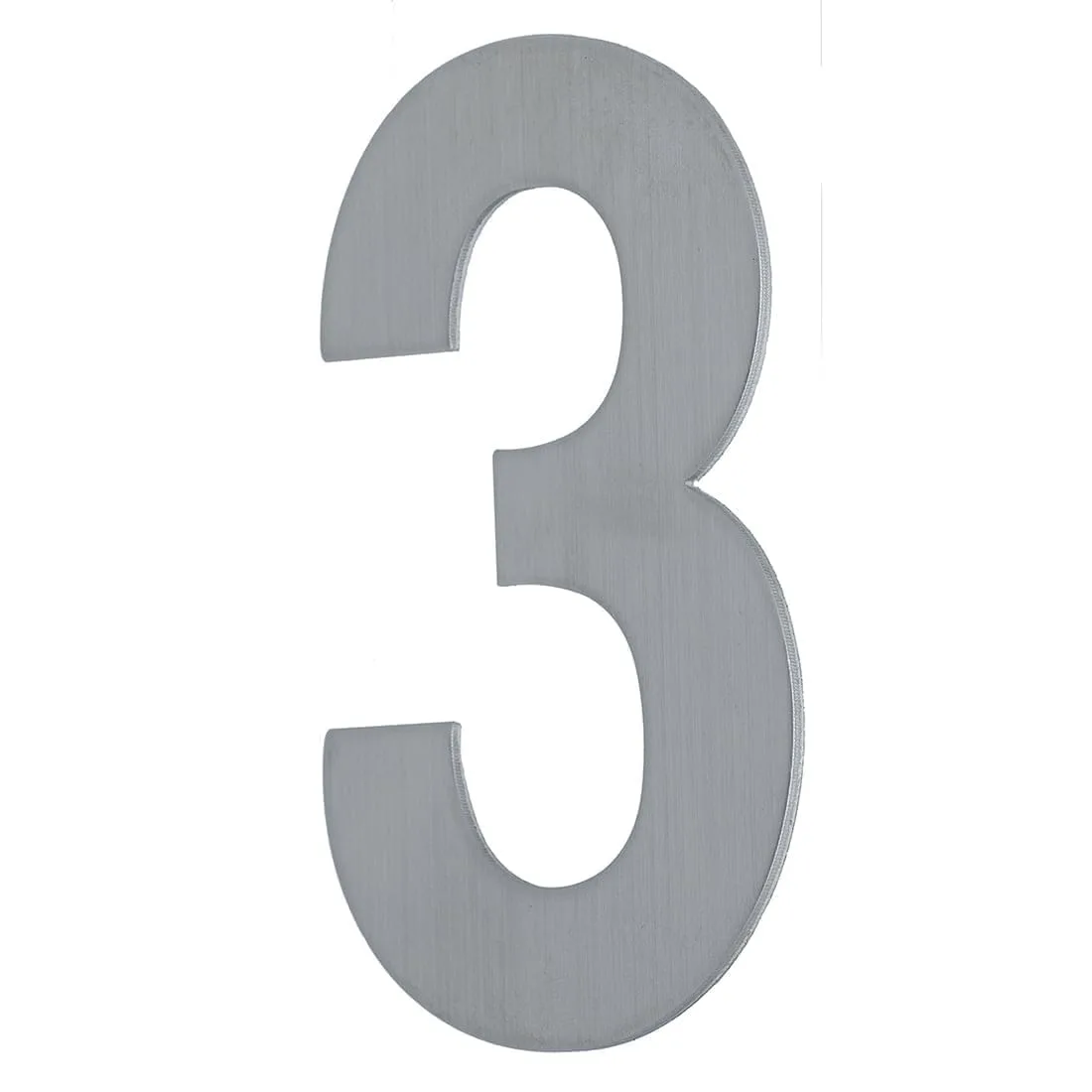House Number THREE '3' - Concealed fix 100mm Stainless Steel