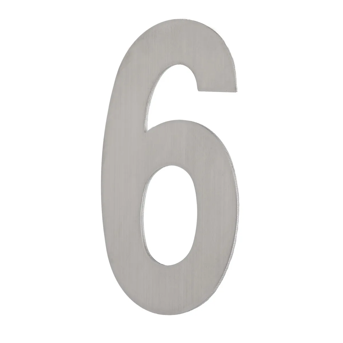 House Number SIX '6' - Concealed fix 100mm Stainless Steel