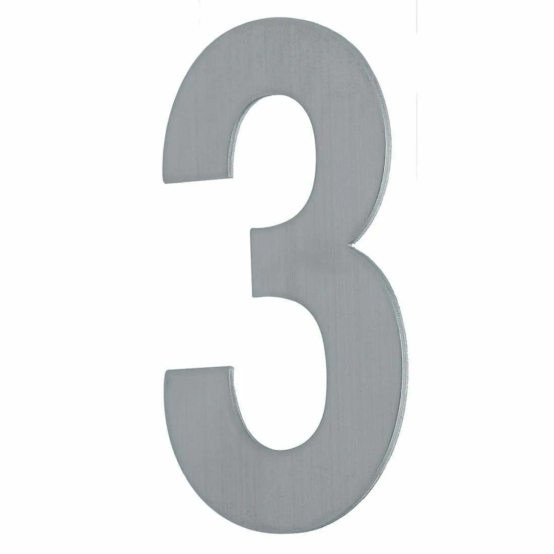House Number THREE '3' - Concealed fix 155mm Stainless Steel