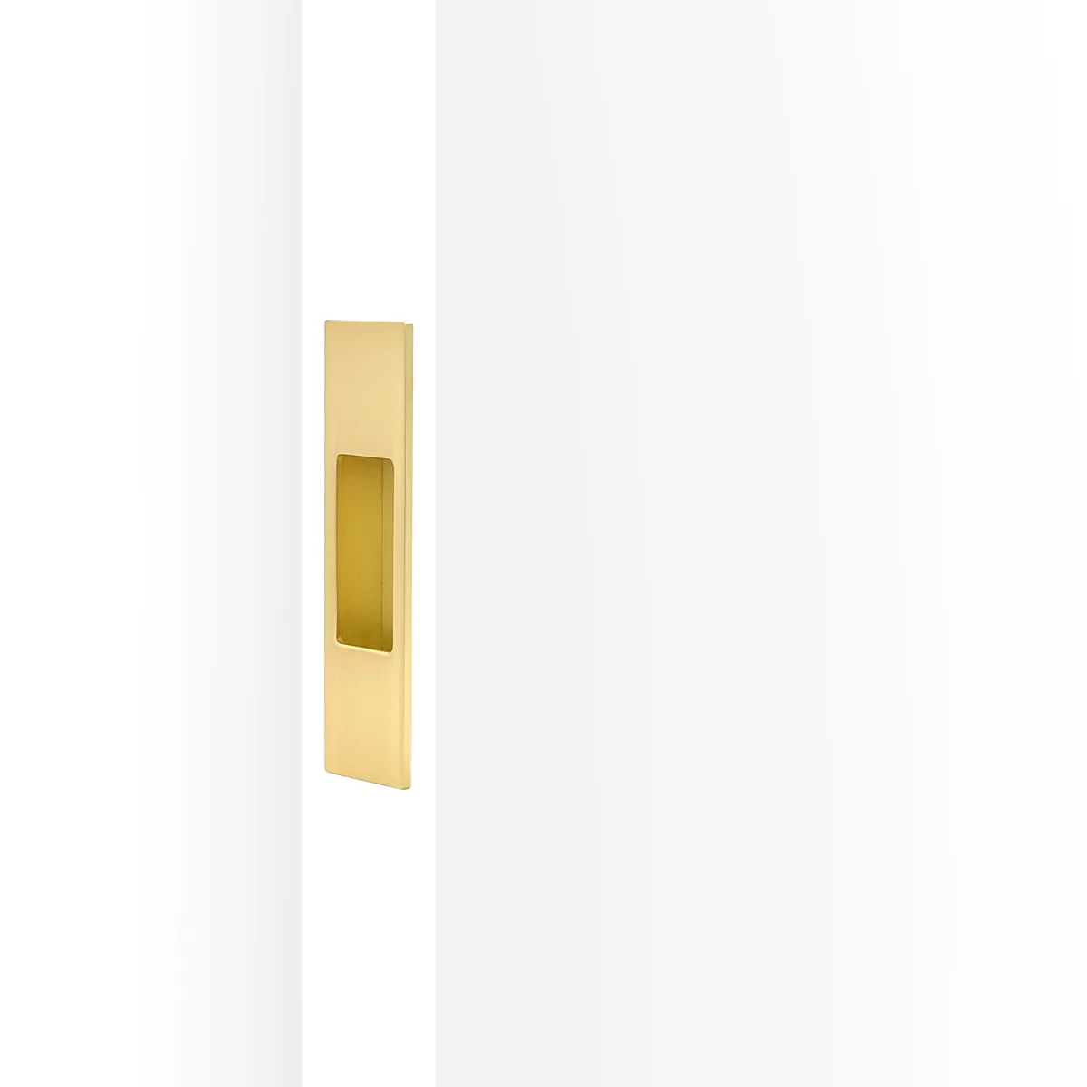 Finger Pull Rectangle Satin Brass 90mm x 26mm