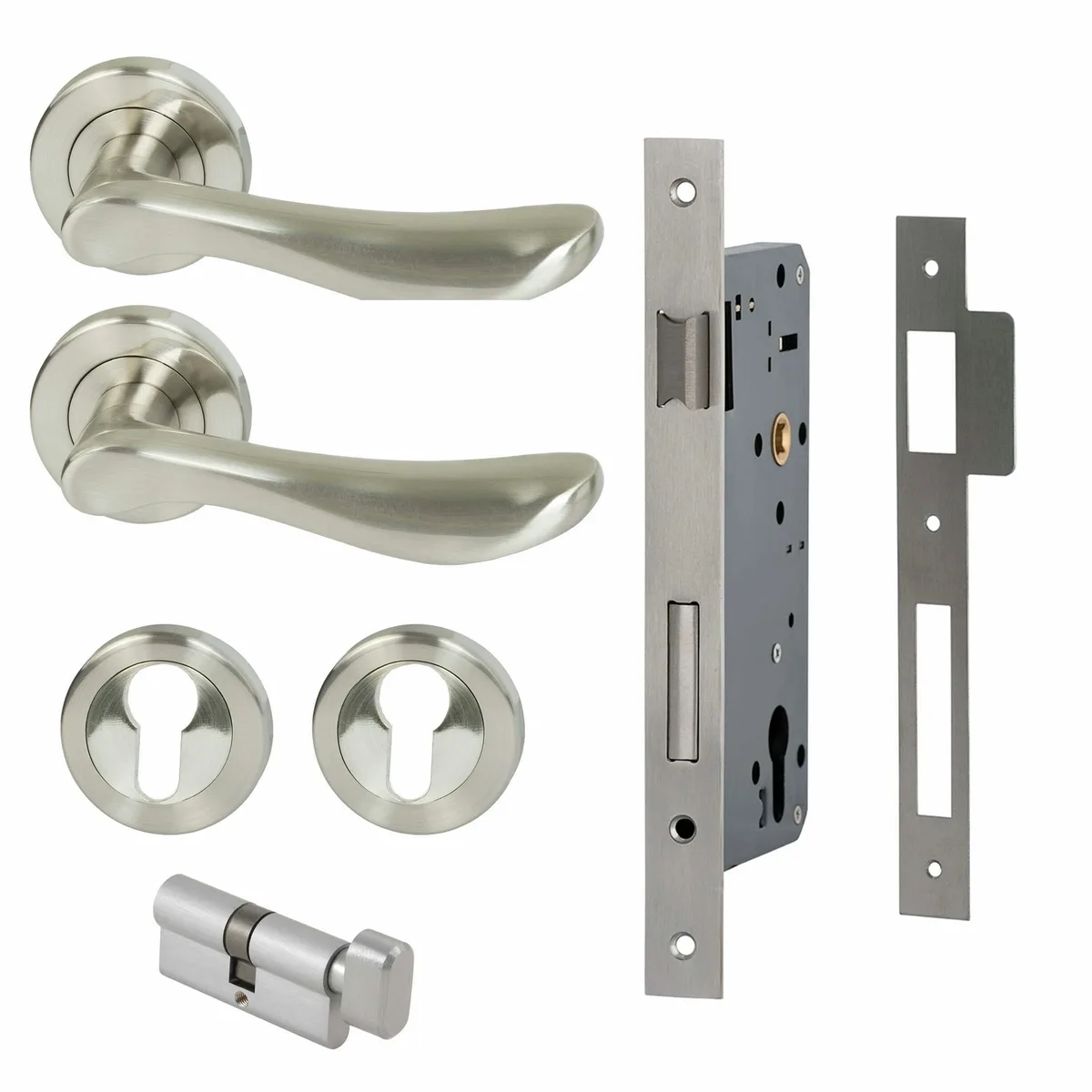 Anzio Lever Entrance Set Satin Nickel