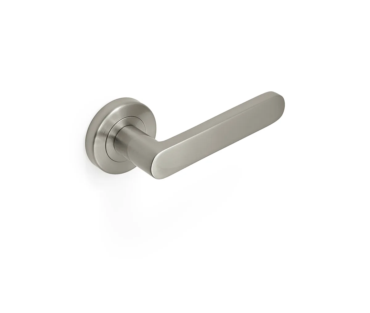 Figo Lever Dummy Set - Round Rose - Satin Nickel
