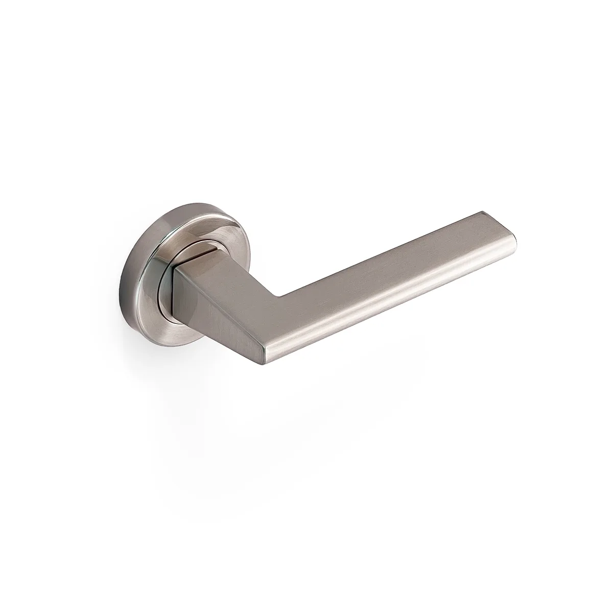 Forli Lever Passage Set Round Rosette Satin Nickel