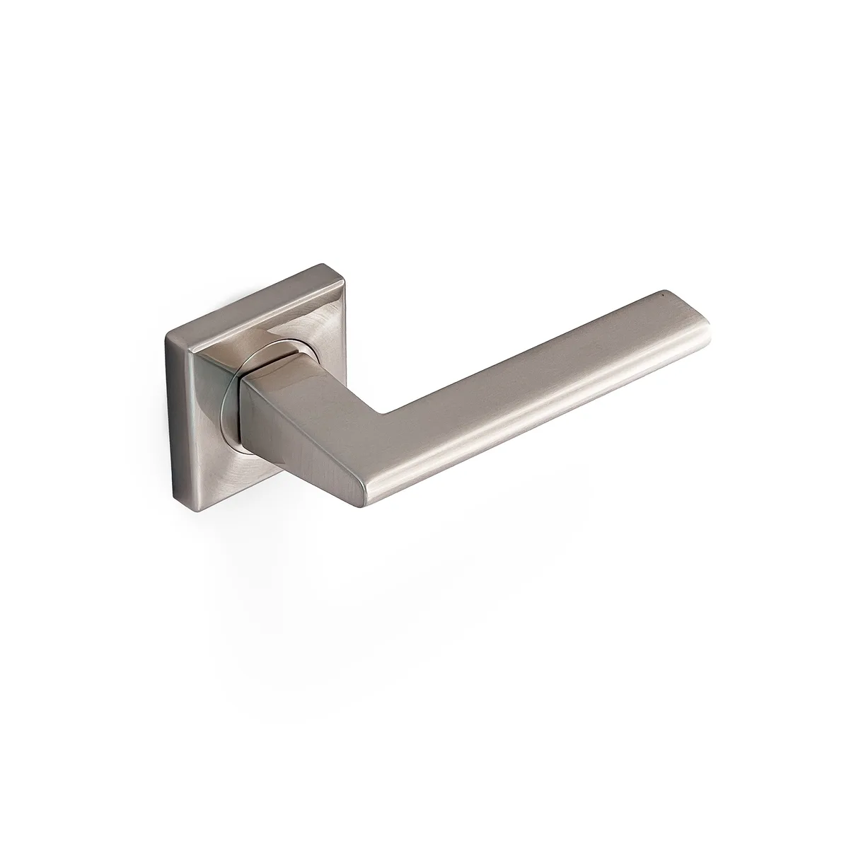 Forli Square Rosette Lever Dummy Satin Nickel
